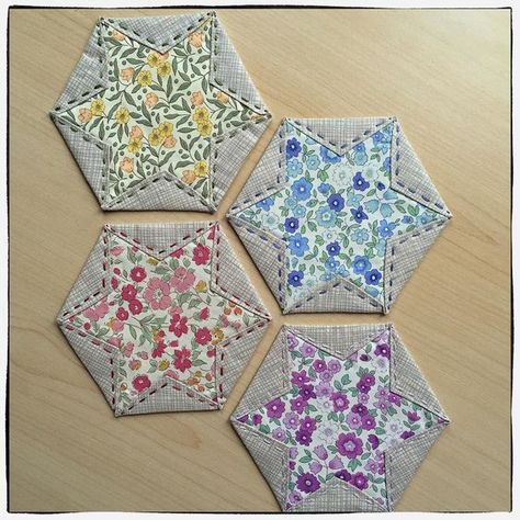 A little buying and a little making…. – Stitches of Time Hexie Projects, Hexie Quilts Patterns, Hexagon Patchwork, Hexie Quilt, Make A Quilt, English Paper Piecing Quilts, Hexagon Coasters, Quilt As You Go, Patchwork Quilt Patterns