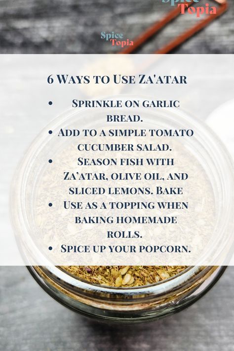 Za’tar Spice Blend, Zatar Seasoning, Za Tar, Zatar Recipes, Zaatar Seasoning, Zaatar Recipe, Chilling Vibes, Zaatar Spice, Tahini Dip