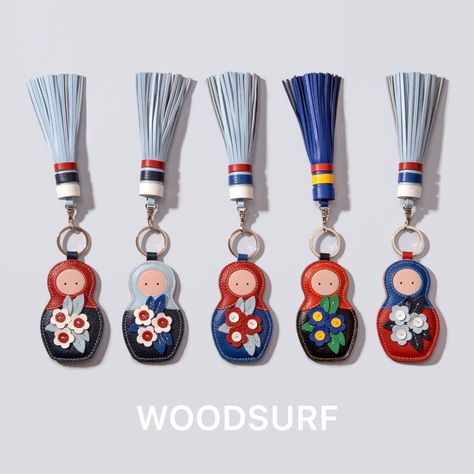 https://www.etsy.com/shop/WOODSURF?ref=simple-shop-header-name&listing_id=797963501 Leather Keychain Diy, Bags Brands, Diy Leather Bag, Leather Key Fobs, Russian Fashion, Nesting Dolls, Diy Keychain, Bag Tag, Leather Key