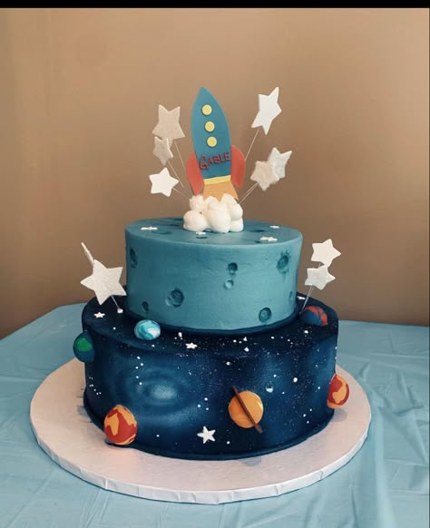 3 2 1 Blast Off Birthday Cake, Rocket Ship Smash Cake, Planet Smash Cake, 1st Year Around The Sun Birthday Cake, Houston We Have A One Year Old Cake, Outer Space Smash Cake, 1st Trip Around The Sun Birthday Party Cake, First Year Around The Sun Birthday Cake, Space Theme Cake Kids