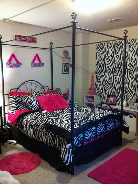 girly room decorations for girls site:pinterest.com | Little girls zebra room | Ideas for my house(: Zebra Print Room Decor, Pink Zebra Print Room, 2000s Room Aesthetic Pink, Zebra Print Bedroom Decor, Zebra Bedroom Decor, Zebra Room Decor, Zebra Print Rooms, Zebra Print Bedroom, Zebra Bedroom