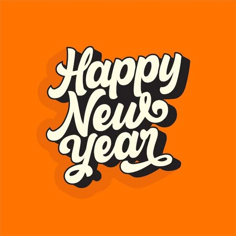 Lettering happy new year vintage | Premium Vector #Freepik #vector #happy-new-year-party #happy-new-year-lettering #new-year-eve #new-year-party Happy New Year 2024 Illustration, Happy New Year Graphic Design, Happy New Year 2024 Design, Happy New Year Font, Happy New Year Graphic, Happy New Year Vintage, Happy New Year Lettering, Happy New Year Poster, Happy New Year Logo