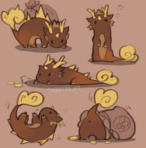 Cute Animal Drawings Kawaii, Cute Dragons, Mythical Creatures Art, Cute Cartoon Animals, Cute Little Drawings, Creature Concept, Cute Animal Drawings, Cute Creatures, Cute Doodles