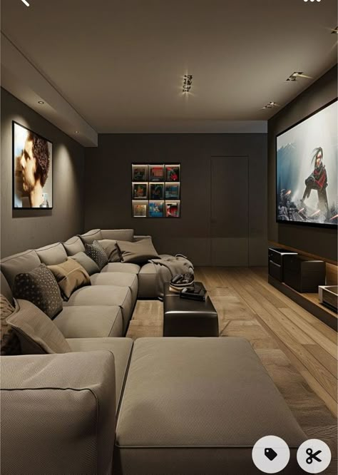 Small Cinema Room, Home Cinema Room Ideas, Small Movie Room, Small Theater Room, Basement Tv Rooms, Tv Rum, Cinema Ideas, Small Theatre Room Ideas, Theatre Room Ideas