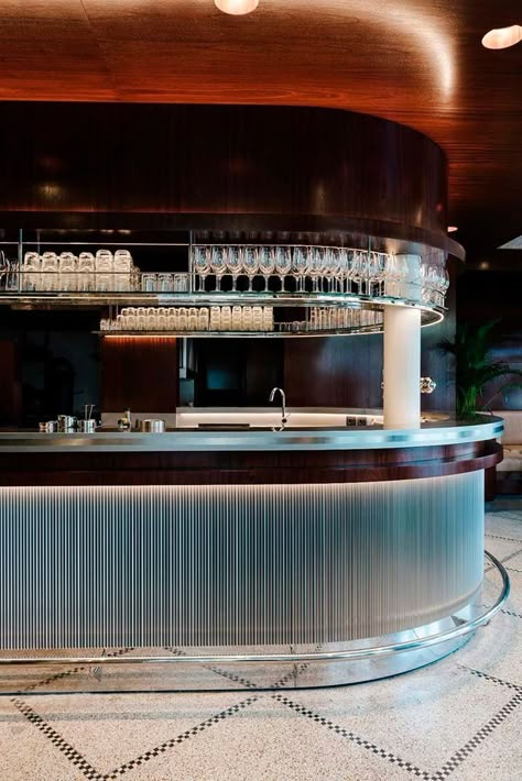 Bar Counter Design, Built In Sofa, Terrazzo Floors, Parisian Cafe, Tapas Bar, Counter Design, Bar Designs, Restaurant Concept, Lounge Bar