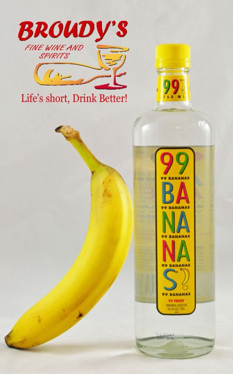 99 Bananas Liqueur 750ml. A great way to get down to some serious monkeying around. 99 Bananas is 99 Proof (49.5% ABV)! Makes a great creamsicle shaken up with orange juice and ice. The brutish gorilla in me says chilled shots where as the refined chimpanzee says mix it with a whipped cream vodka. A bunch of a-peel! Get it?! A Peel! Life's short, enjoy my jokes and Drink Better! 99 Bananas, Banana Cocktails, Flavored Ice Cubes, Flavored Margaritas, Flavored Ice, Desserts In A Glass, Alcohol Beverages, Spiced Drinks, Banana Drinks