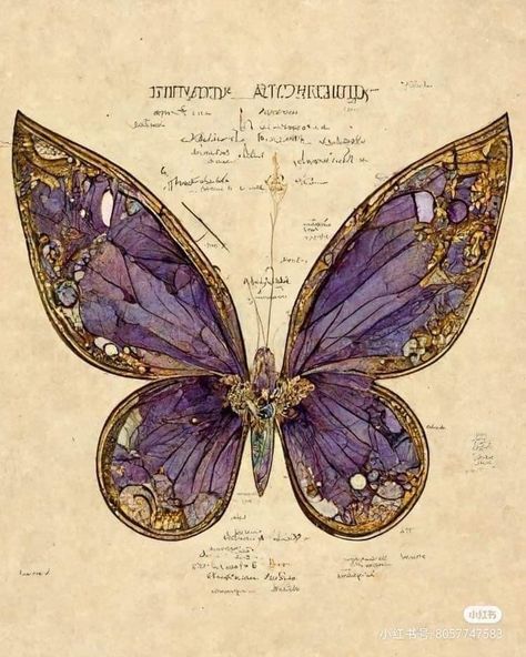 Gold And Purple Aesthetic, Fairy Wings Aesthetic, Whimsical Art Journal, Butterfly Artwork, Butterfly Art Painting, Dragonfly Art, Butterfly Pictures, Butterfly Drawing, Fairytale Art