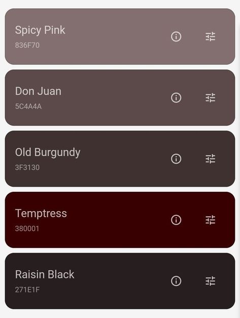 Dark Academia Hex Codes, Coolors.co Pallete, Dark Colour Pallete, Hexcodes Color Palette, Dark Aesthetic Color Palette, Dark Color Pallet, Goth Color Pallet, Hex Code Color Palette, Flat Color Palette