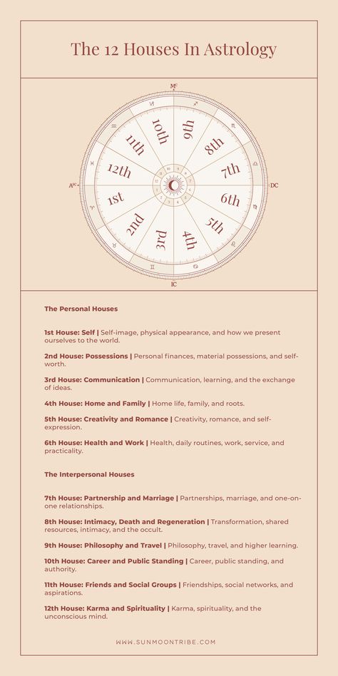 Astrology wheel depicting the placement of the 12 houses Astrology Cheat Sheet, Houses In Astrology, Sidereal Astrology, Retrograde Planets, Zodiac Houses, Astrology Houses, Astrology Meaning, Jyotish Astrology, Traditional Witchcraft