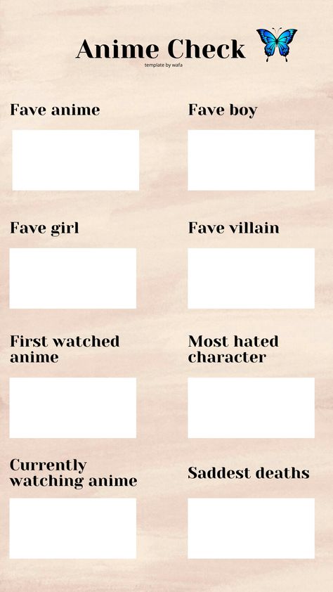 Bingo Template Anime, Anime Crush Check Template, Anime Checklist Challenge, Genshin Favorite Character Template, Anime Templates Instagram, Anime Club Activities, Anime Bingo, Anime Checklist, Character Bingo