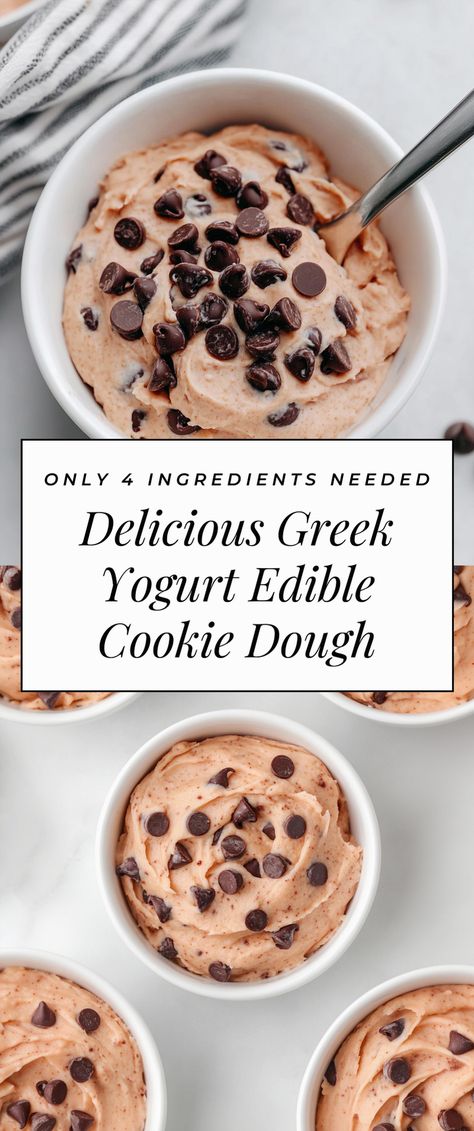 Treat yourself to a delightful spoonful of Greek Yogurt Edible Cookie Dough, a safe-to-eat treat that combines sweetness with a protein punch. Perfect for those moments when you need a cozy snack during a movie night or a tasty bite at a friendly get-together. How To Eat Yogurt If You Dont Like It, Healthy Greek Yogurt Dessert Recipes, Greek Yogurt Edible Cookie Dough, Greek Yogurt Pb2 Dessert, Greek Yogurt Protein Snack, Greek Yogurt Cookie Dough Recipe, Easy Desserts With Yogurt, Greek Yogurt Soup, High Protein Cookie Dough Greek Yogurt