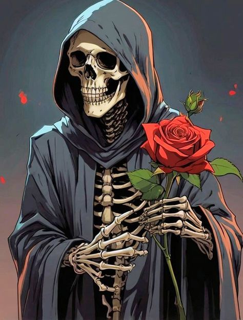 Horror Movie Collection, The Grim Reaper, Macabre Art, Rose Drawing, A Skeleton, Rose A, Halloween Digital, The Grim, Movie Collection