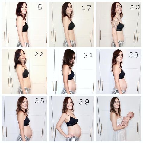 9 photos showing the progression of a woman’s baby bump Belly Progression Pregnancy, Baby Bump Progression Photos, Baby Progress Pictures, 10 Week Baby Bump, Pregnancy Bump Week By Week, Pregnant Belly Week By Week, Pregnancy Progression Photos, Pregnancy Timeline Photos, 16 Week Baby Bump