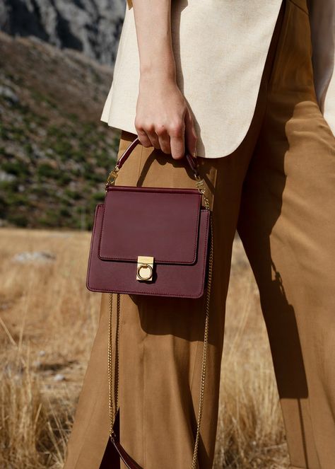 POLÈNE | Numéro Sept Mini Edition Smooth Burgundy Bag Mini Highlights, Number Seven, Burgundy Bag, Embroidered Handbag, Structured Bag, Leather Bag Women, Straight Lines, How To Make Handbags, Day Bag