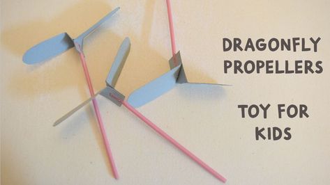 This is a toy that kids will never get bored of. Super easy to make and super fun to play, make these propeller wings in just about 5 minutes with only 6 materials. Materials you will need are: -Straw (6 inches long) -Hard paper -Scissors -Stapler -Scale Happy crafting!!! Water Strider Craft, Propeller Diy, Diy Dragonfly, Dragon Fly Craft, Stem Experiments, Diy Straw, Straw Crafts, Transportation Crafts, Hanging Craft Ideas