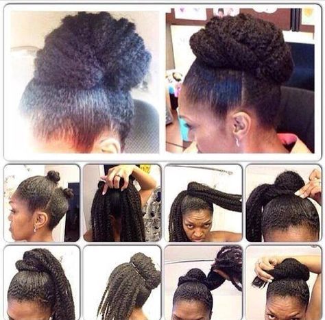 Need to fancy-up your TWA? | MyNaturalRealityMyNaturalReality Marley Hair Bun, Cabello Afro Natural, Twisted Hair, Marley Hair, Pelo Afro, Types Of Hair, Natural Hair Updo, Natural Styles, Natural Hair Inspiration