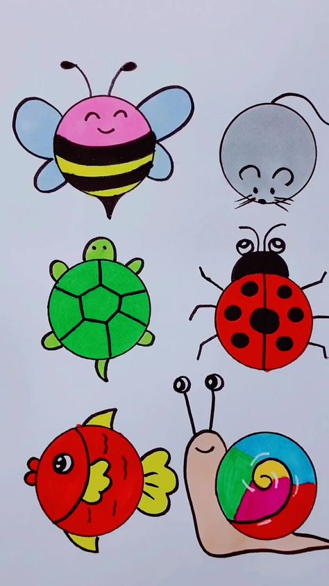 Paper Flower Crafts For Kids, Flower Crafts For Kids, Hand Art Kids, Bee Drawing, Easy Animal Drawings, Aktiviti Kanak-kanak, Crafts For Kids Paper, Art Kits For Kids