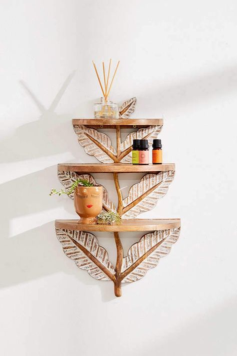 Laurel Floral Tiered Shelf Modular Bookshelves, Tiered Shelf, Uo Home, Eclectic Bedroom, Decor Guide, Retro Home Decor, Water Feature, Retro Home, Wooden Shelves