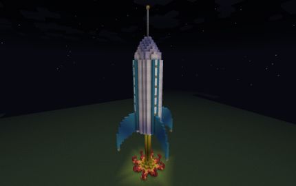 Rocket Blasting Off Rocket Ship Minecraft, Minecraft Rocketship, Minecraft Rocket, Minecraft Space, Space Rocket, Minecraft Pe, Minecraft Pixel Art, Rocket Ship, Minecraft Builds