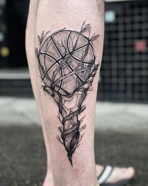 Basketball Tattoos, Lower Leg Tattoos, Graffiti Alphabet, Basketball Design, E Tattoo, Calf Tattoo, Chill Photos, Hand Tattoos For Guys, Arm Tattoos For Guys