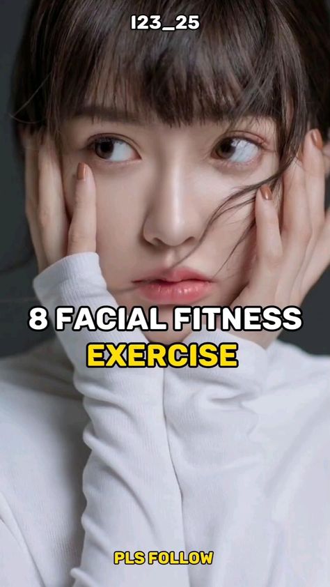 Face yoga/exercise for slim face and fitness Exercise For Slim Face, Exercise For Face Glow, Fat Face Exercises, Slim Your Face, Facial Fitness, Slim Face, How To Get Slim, Face Fat Loss, Facial Massage Routine