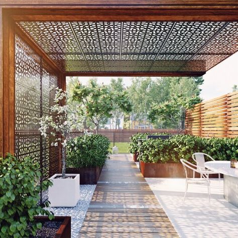 Pergola Diy, Outdoor Screens, Balkon Design, Pergola Garden, Pergola Attached To House, Pergola Design, Privacy Screen Outdoor, Backyard Pergola, Outdoor Privacy