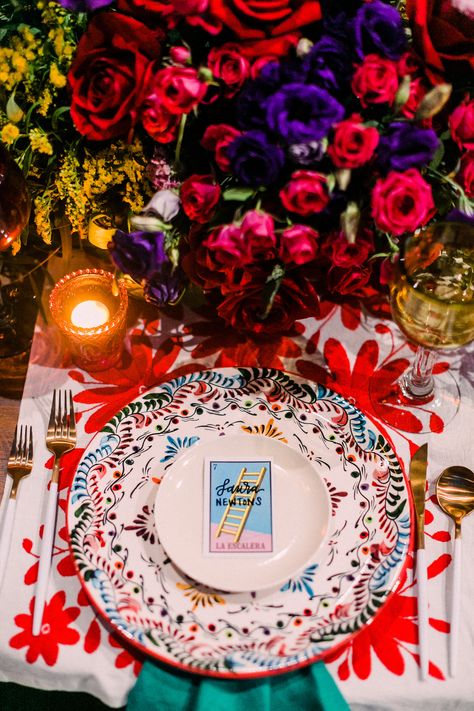 Loteria Wedding Table, Vibrant Mexican Wedding, Talavera Wedding Decor, Loteria Wedding, Mexican Wedding Reception, Guatemalan Wedding, Latin Inspired Wedding, Turquoise Wedding Theme, Talavera Wedding