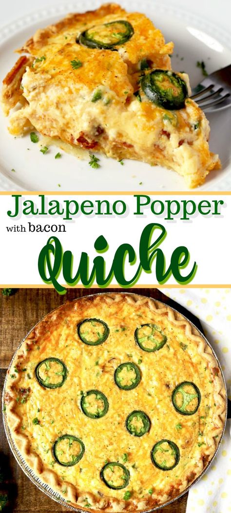 Easter Breakfast Brunch, Easy Quiche Recipe, Premade Pie Crust, Easy Quiche, Breakfast Quiche Recipes, Quiche Recipes Easy, Jalapeno Recipes, Easter Dinner Recipes, Jalapeno Popper