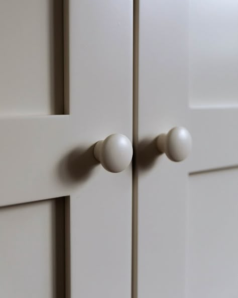 Wooden Cabinet Hardware, Wooden Cabinet Pulls, Cottage Cabinet, Wooden Door Knobs, Painted Closet, Wooden Kitchen Cabinets, Wood Cabinet Knobs, White Knobs, Painted Cupboards