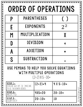 When teaching order of operations, this anchor chart explains how the PEMDAS acronym can help you in determining which operation to solve for first. Hang up behind your small group area, on the board for whole group learning or give to your aid for small group instruction. Pemdas Anchor Chart, Order Of Operations Anchor Chart, Small Group Area, Bridges Math, Student Survival Kits, Ged Math, Teaching Measurement, Math Hacks, Teaching Math Strategies