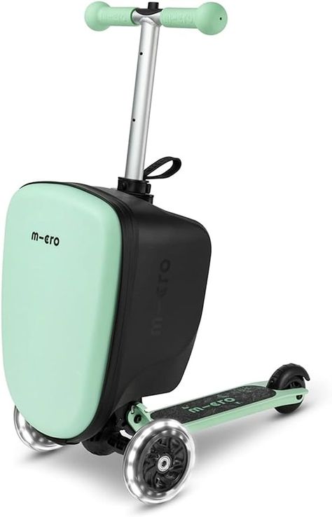 Amazon.com: Micro Kickboard Scooter Luggage Junior-Three Wheeled, Lean-to-Steer, Carry-On Suitcase, Swiss-Designed Scooter for Kids with Motion-Activated Light-Up Wheels for Ages 2-5 : Clothing, Shoes & Jewelry Suitcase Scooter, Scooter Luggage, Great Amazon Finds, Suitcase Essentials, Micro Scooter, Childrens Luggage, Flight Essentials, Coloring Supplies, Car Essentials