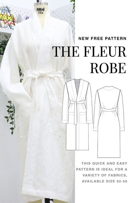 Womens Robe Pattern, Plus Size Robe Pattern, Simple Robe Pattern, Dressing Gown Pattern Free, Robe Sewing Pattern Free, Kimono Robe Pattern Free Sewing, Bathrobe Pattern Free, Bridal Robe Pattern, Robe Pattern Free Sewing