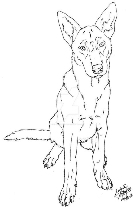 Belgian Malinois Drawing, Belgian Malinois Tattoo, Malinois Drawing, Malinois Tattoo, Dog Stencil, Dog Coloring Book, Belgian Malinois Dog, Dog Line Art, Pencil Drawings Of Animals