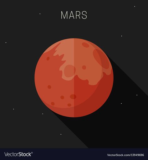 Mars Illustration Planet, Planet Illustration Design, Mars Graphic Design, Crewneck Designs, Mars Illustration, Mars Images, Space Mural, Terraforming Mars, Planet Vector