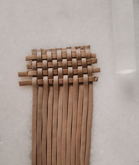 Tried a new technique with three neutral tones of clay. Weaving them to achieve a rattan basket weave. Clay Weaving, Ceramic Baskets, Rattan Weave, Material Board, Straw Basket, Rattan Basket, Basket Weave, Neutral Tones, Basket Weaving