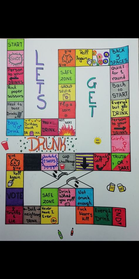 Drunk Game Board Ideas, Ice Smirnoff, Best Friend Application, Drunk Games, Drinking Board Games, Homemade Board Games, Alcohol Games, Diy Party Games, Vodka Ice