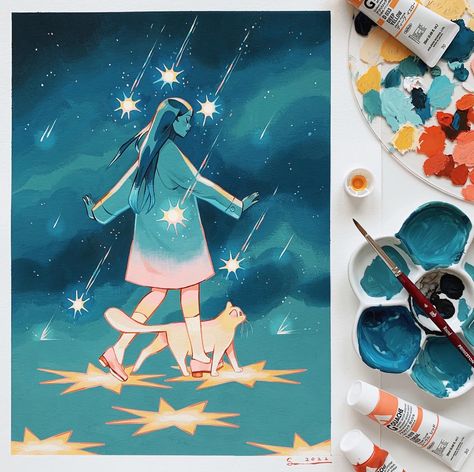 Sibylline Meynet, Gouache Illustrations, Gouache Art, Sketchbook Inspiration, Illustration Character Design, Art Styles, Gouache Painting, Art Journal Inspiration, Make A Wish