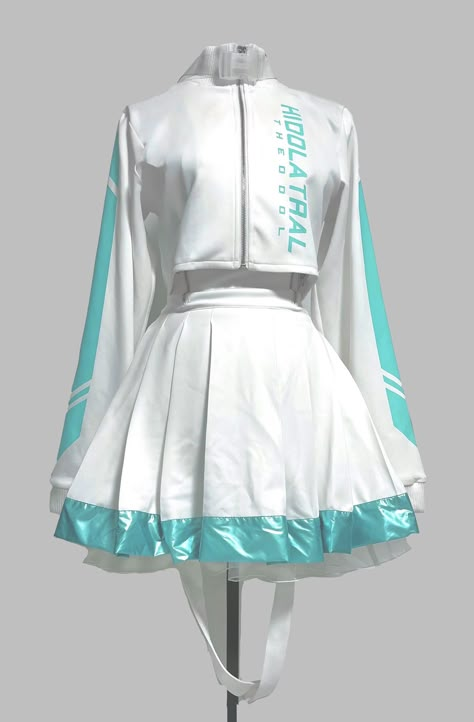 Futuristic Preppy Fashion, Don’t Judge Me, Cybercore Clothes, Cheerleader Outfit, Makeup Skills, Kawaii Makeup, Cheerleading Outfits, Cyberpunk Fashion, Kawaii Fashion Outfits