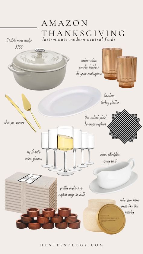 Modern neutral Thanksgiving hosting essentials from Amazon. #amazonhome #amazonfinds #hostingthanksgiving Follow my shop @hostessology on the @shop.LTK app to shop this post and get my exclusive app-only content! #liketkit #LTKhome #LTKSeasonal #LTKHoliday @shop.ltk https://liketk.it/3UXrL Thanksgiving Modern Table, Amazon Thanksgiving Table, Neutral Thanksgiving Table Setting, Thanksgiving Serveware, Hosting Necessities, Host Friendsgiving, Thanksgiving Hosting Ideas, Modern Thanksgiving Tablescapes, Modern Thanksgiving Table Settings