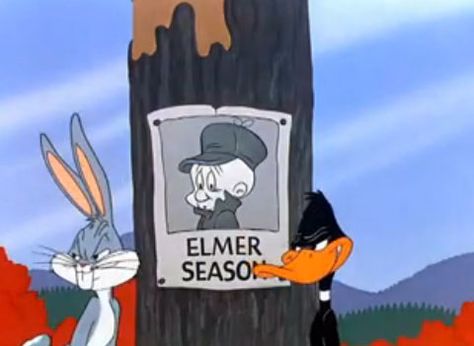 Rabbit Season! Duck Season! Nope Elmer Season! Rabbit Season Duck Season, Cartoons Animation, Rabbit Season, Warner Bros Cartoons, Duck Season, Looney Tunes Show, Elmer Fudd, Bunny Cartoon, Old School Cartoons