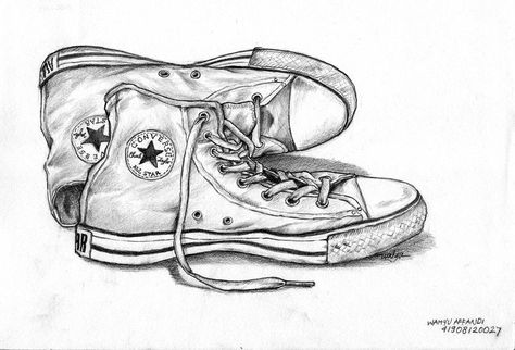 Drawing On Converse, Converse Drawing, Pencil Tattoo, Stippling Art, Shoe Sketches, Tiny Tattoo, Drawing Quotes, Shoes Drawing, All Stars Converse