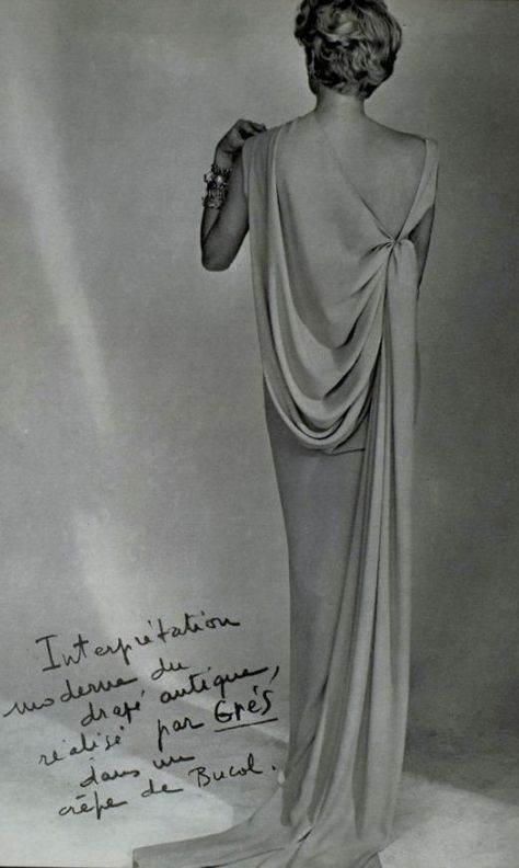 Madame Gres, Cowl Dress, Fashion 1950s, Vintage Gowns, Vintage Couture, Vintage Vogue, Vintage Glamour, 50s Fashion, 1950s Fashion