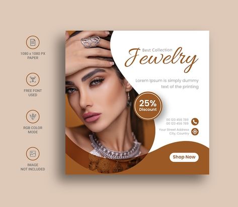 Social Media Post For Jewelry, Jewelry Banner Design Graphics, Jewelry Poster Design Ideas, Jewelry Flyer Design, Jewellery Banner Design, Jewelry Banner Design, Jewelry Social Media Post, Jewelry Poster Design, Jewelry Flyer