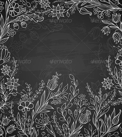 Black Background with White Flowers Chalk Inspiration, Work Doodles, Spring Windows, Chalk Wall Art, Chalkboard Flowers, Spring Chalkboard, Chalkboard Wall Art, Chalkboard Doodles, Blackboard Art