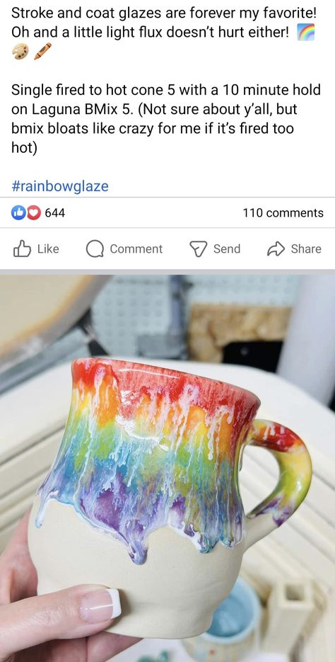 Unicorn Glaze Pottery, Rainbow Glaze Pottery, Light Flux Glaze Combinations, Glaze Inspiration, Mayco Glaze, Teaching Latin, High School Ceramics, Glaze Combinations, Glaze Combos