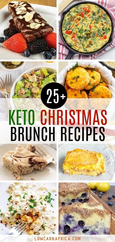 25+ delicious savory and sweet low carb and keto brunch recipes to enjoy with your family and friends on Christmas day! #lowcarb #lowcarbrecipe #lowcarbdiet #keto #ketorecipe #ketodiet #lchf #paleo #glutenfree #sugarfree #christmas #holiday | LowCarbAfrica.com Keto Christmas Brunch, Keto Brunch Recipes, Friends On Christmas, Keto Brunch, Christmas Brunch Recipes, Low Carb Christmas, Low Carb Holiday, Keto Holiday, Keto Christmas