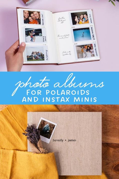 Best Photo Albums for Polaroids and Instax Minis - Do you love polaroids and want to show off your favorites? Here are some of the best photo albums for polaroids and Instax mini photos! Instax Mini Photo Guest Book, Instax Mini Photo Album Ideas, Instax Mini Photo Album Diy, Instax Album Ideas, Polaroid Photo Album Ideas, Instax Mini Ideas Display, Instax Picture Ideas, Polaroid Album Ideas, Instax Photos Ideas