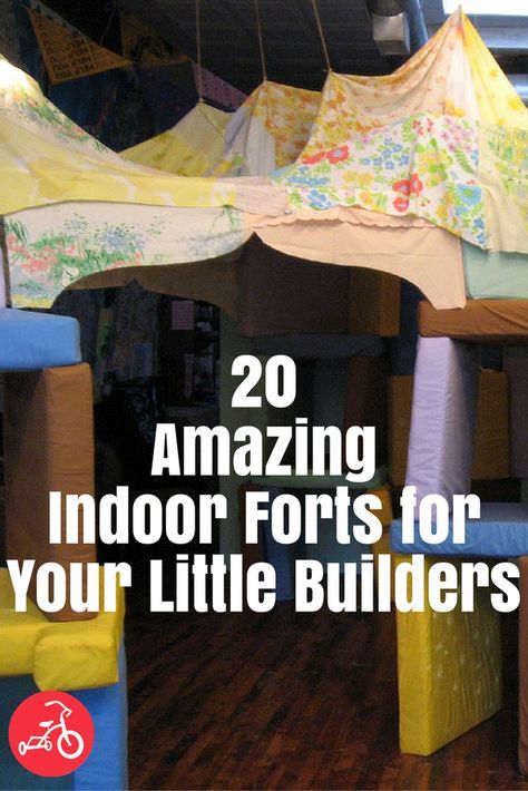 We’ve gathered up some seriously wow-worthy indoor forts to inspire your next creation. Grab your pajamas and your pillows and get building. #indoorforts #forts #fortsforkids #pillowfort #sheetfort #teepee