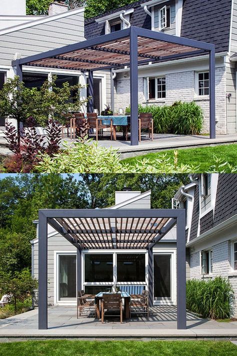 12 creative & attractive shade structures & patio cover ideas such as DIY friendly fabric canopy, shade sails, simple pergolas, vines for sun shades, etc! – A Piece of Rainbow #backyard #gardens #landscape #gardendesign #landscaping #gardenideas #pergola #shadesails #diy #summer #spring #porch #patiodesigns #patio #deck #curbappeal #homeimprovement home improvement, garden design, landscaping, patio decor Backyard Shade Structure, Patio Shade Covers, Yard Before And After, Patio Cover Ideas, Patio Chico, Landscaping Patio, Outdoor Patio Shades, Diy Patio Cover, Patio Addition