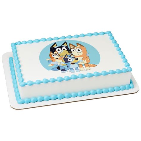 Bluey Family Bluey Birthday Cake Rectangle, Bluey Sheet Cake For Girl, Bluey Sheet Cake, Pastel De Bluey, Fiesta Bluey, Half Sheet Cake, Frosted Cookies, Bluey Party, Bluey Family